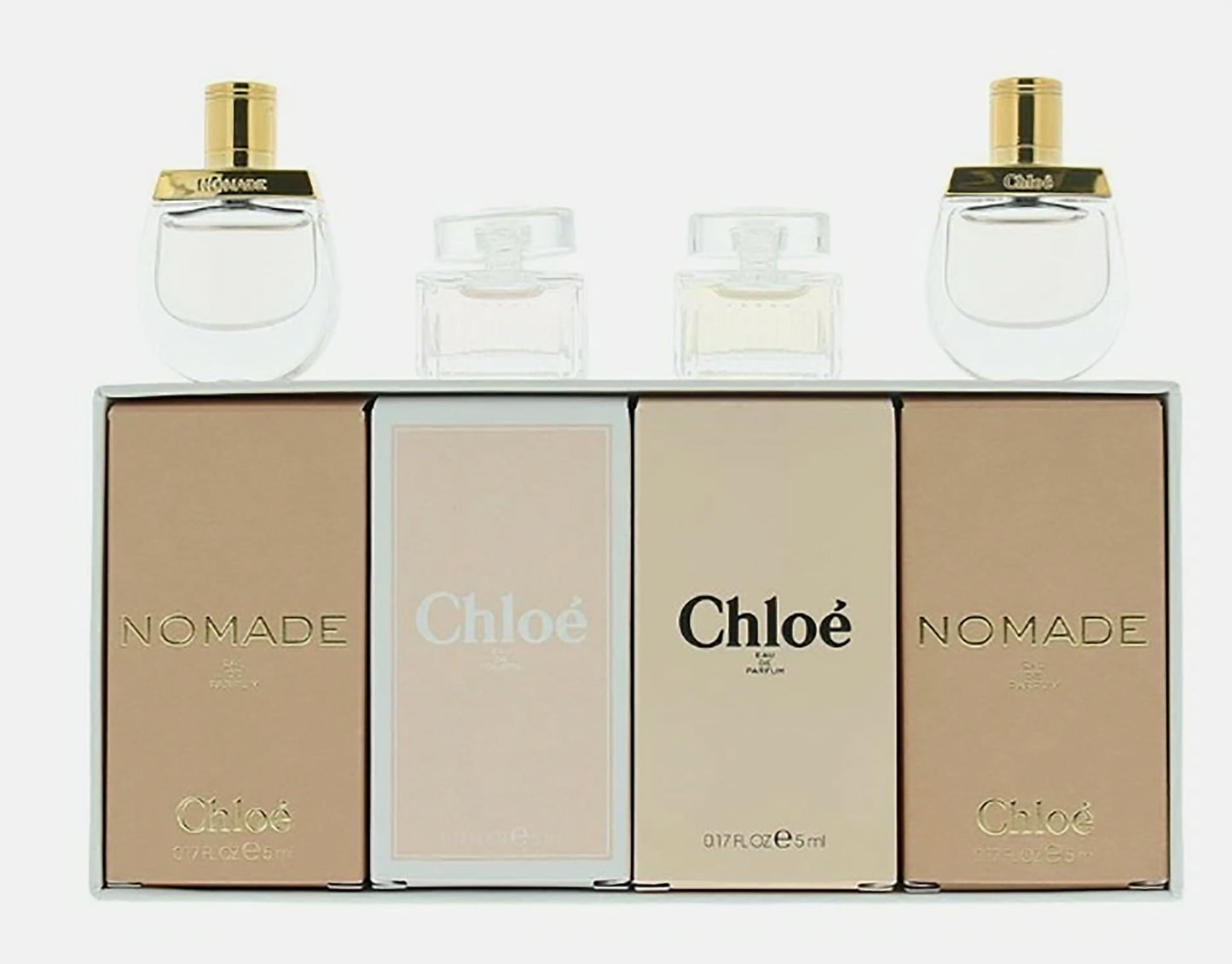Chloe Women 4 Mini Pcs Set-2 x Nomade Edt 0.16 Oz+Edt Rose Tangerine 0.16 Oz + Signature Edp 0.16 Oz