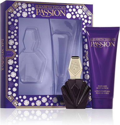Elizabeth Taylor Passion Gift Set for Women – 2.5 oz EDT Spray, 6.8 oz Body Lotion
