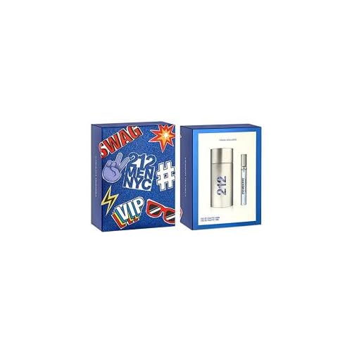 Carolina Herrera Men's 212 Gift Set 2 Pieces: 3.4oz EDT Spray, 0.34oz EDT
