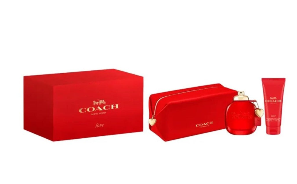 Coach Love 3-Piece Gift Set for Women – 3.0 oz EDP, 3.4 oz Body Lotion, Pouch