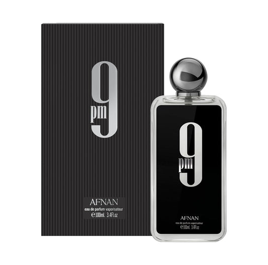 Afnan 9 PM Black For Men EDT Spray 3.3 Oz