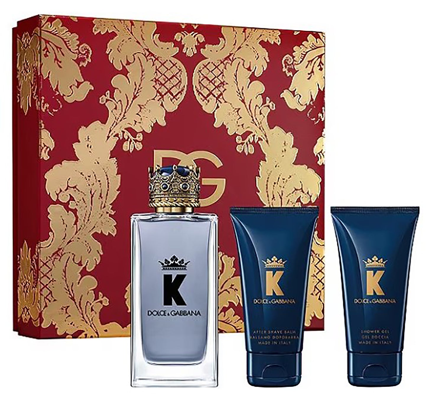 Dolce & Gabbana Men's King Gift Set – 3-Piece: 3.3oz EDP Spray, 1.7oz Aftershave Balm, 1.7oz Shower Gel